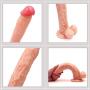Lověrs 10.23 Inch Female Toy Huge Toy Safe Silicone Material Realistic Lifelike Black Huge Tools for Women Silicone Tools with Suction Cup Flexible Lifelike Toy