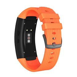 NotoCity Compatible Samsung Gear Fit2 Pro Band Solft Silicone Gear Fit2 Watch Strap for Samsung Gear Fit2 Pro Smartwatch Bans(Orange, Large)