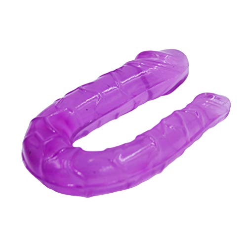 PRETYZOOM Silicone Double Headed Ended Dildo Dong G Spot Dildo Toy for Women (Purple)