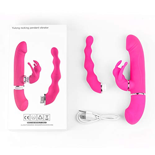 KUKALE Víbrátor Tóy 2 in 1 G Spotter Rábbitt An?l Víbrátor with 7 Modes for Silicone Waterproof Rechargeable