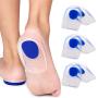 3 Pair Gel Heel Cups Plantar Fasciitis Inserts - Silicone Gel Heel Pads for Heel Pain, Bone Spur & Achilles Pain, Gel Heel Cushions and Cups, Pad & Shock Absorbing Support