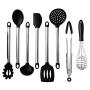 JunbosiKitchenware Kitchen Tools Stainless Steel Pipe Handle Silicone Kitchenware High Temperature Silicone Kitchenware 8 Piece Set