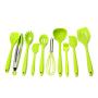 10 Pcs Silicone Kitchen Cooking Set - Kitchenware Utensils Baking Tool Nonstick Heat Resistant Cookware Turner Brush Spoon Spatulas Green