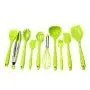 10 Pcs Silicone Kitchen Cooking Set - Kitchenware Utensils Baking Tool Nonstick Heat Resistant Cookware Turner Brush Spoon Spatulas Green