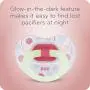 NUK Glow-in-The-Dark Orthodontic Pacifiers, Girl, 6-18 Months, 2-Pack