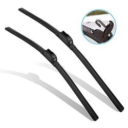 SILICAR 22"+22" Silicone Wiper Blades,Water Repellency Wiper Blade,Windshiled Wipers for U/J Hook(Pack of 2)