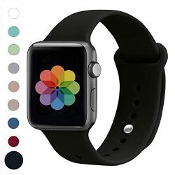 UPOLS Compatible with Apple Watch Band 38mm 42mm 40mm 44mm Sport Band, Silicone Sport Strap Replacement Bands Compatible for iWatch Series 5/4/3/2/1 S/M M/L