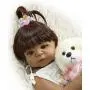 Zero Pam Realistic Biracail Reborn Toddler Dolls Full Body Silicone Vinyl Lifelike Anatomically Correct Cute Girl Doll 23 inch Realistic Xmas Birthday Gift for Baby Age 3+