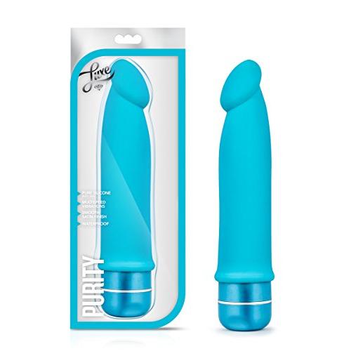 Blush Novelties Luxe Purity Silicone Vibrating Dildo (Blue)