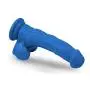 Lickerlish Lucky 6.5" Premium Silicone Dildo Blue with Suction Cup, 13 Ounce
