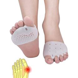 Metatarsal Pads, Toe Separator, Gel Metatarsal Cushion Toe Separators, (4 PCS),New Material, Forefoot Pads, Toe Spacers,Breathable & Soft Gel, Best for Diabetic Feet, Blisters, Forefoot Pain. (White)