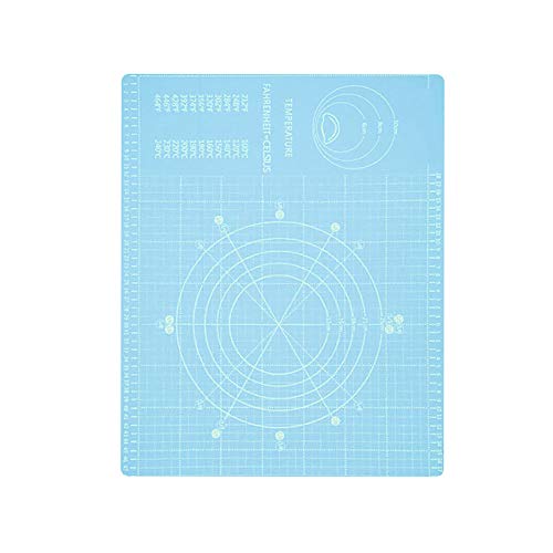 Silicone Kneading Pastry Mat Kitchenware - Reusable Non Stick Pad for Dough Rolling Fondant Pie Pizza Cake Baking Sheet Cooking Tools Blue