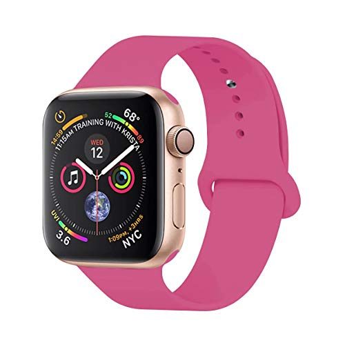 YANCH Compatible with for Apple Watch Band 38mm 42mm 40mm 44mm, Soft Silicone Sport Band Replacement Wrist Strap Compatible with for iWatch Series 4/3/2/1, Nike+,Sport,Edition