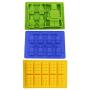Youdepot Yellow Building Brick Blue Green Multi-size Minifigure Silicone Ice Tray Candy Mold Set (Blue/Green/Yellow)