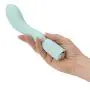 Pure Love Silicone G-Spot Vibrator Teal, Rechargeable and Multi Speed with Swarovski Crystal Button, Pretty Quilted Vibrator