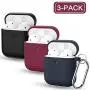 2019 OULUOQI for Airpods Case, 360°Protective Shockproof Airpods Silicone Case Cover Compatible with Apple Airpods 2 &1 (Front LED Visible)