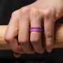 ThunderFit Womens Thin Square Diamond Rings, 8 Rings / 4 Rings / 1 Ring | Stackable Silicone Wedding Rings 2.8mm Wide - 2mm Thick