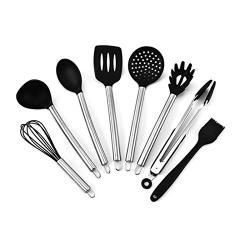 XUNHANG Stainless Steel Kitchen Utensils Hollow Handle Silicone Kitchenware Spatula Spoon Silicone Kitchenware Set Non Stick Barking Tool Kitchenware (Size : 8-piece)