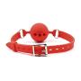 Leather mouth plug 3 hole silicone mouth ball sexy couple toys (small, red)