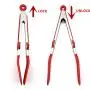 GKPLY Silicone Kitchenware 2 Piece Non-Stick Food Clip Tool Set Baking BBQ Utensils, Kitchen Gadgets, (Red and Black)