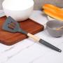 Kitchenware, Beech Handle Silicone Kitchenware Non-Stick Kitchen Cookware (Drain Shovel)