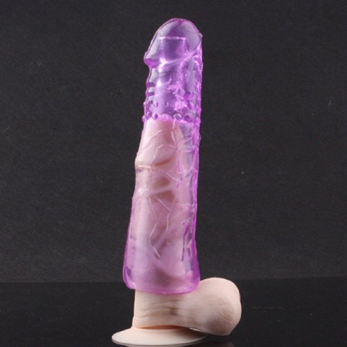 Crazycity New Arrival Top Sex Sexy Toys Adult Toys Men Fantasy Super Stretchy Silicone Penis Dildo Sleeve Crystal Condom Cock Sleeve Penis Enlargers Extensions Increase your Penis size by 2.5 inches