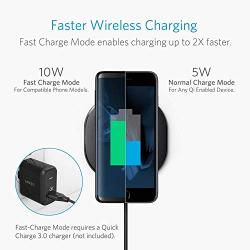 Anker 10W Wireless Charger, Qi-Certified Wireless Charging Pad, PowerPort Wireless 10 Compatible iPhone XS MAX/XR/XS/X/8/8 Plus, 10W Fast-Charging Galaxy S10/S9/S9+/S8/S8+(No AC Adapter)