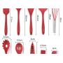 10 Piece Set Silicone Kitchenware Set Green Cooking Shovel Spoon Tool Kitchenware Silicone Kitchenware Nonstick Kitchen Tools (Red)