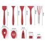 10 Piece Set Silicone Kitchenware Set Green Cooking Shovel Spoon Tool Kitchenware Silicone Kitchenware Nonstick Kitchen Tools (Red)