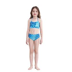 ESSL Tech Baby Girls Sparkle Mermaid Tails Swimsuit Swimmable Costume Bikini Sets Mermaid Tail Swimwear with Monofin