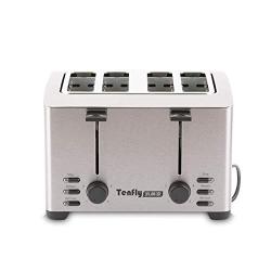 QIN.J.FANG-Kitchen 220V Stainless Steel 4-Slice Toaster,rapid heating widened barbecue trough,LED light indicator