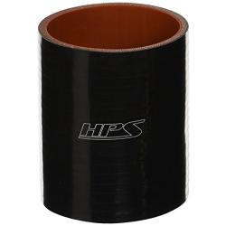 HPS HTSC-300-L4-BLK Silicone High Temperature 4-ply Reinforced Straight Coupler Hose, 70 PSI Maximum Pressure, 4" Length, 3" ID, Black