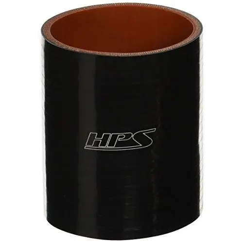HPS HTSC-300-L4-BLK Silicone High Temperature 4-ply Reinforced Straight Coupler Hose, 70 PSI Maximum Pressure, 4" Length, 3" ID, Black