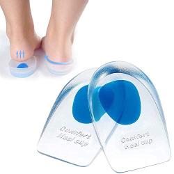 Gel Heel Cups, Silicone Heel Pads, U-Shaped Ergonomic Design, for Plantar Fasciitis, Bone Spurs and Achilles Tendon Pain, Shock Absorption Sole and Heel Cup for Foot Care