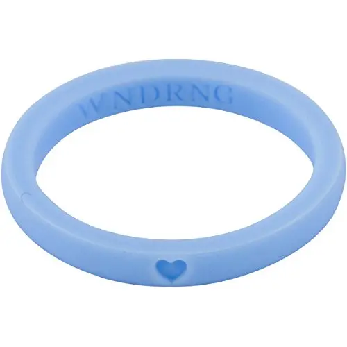 LearnFitFun Silicone Wedding Rings for Women. Thin Stackable Rubber Engagement Bands Single or Set of 10 Rings. Size 4-10 WNDRNG