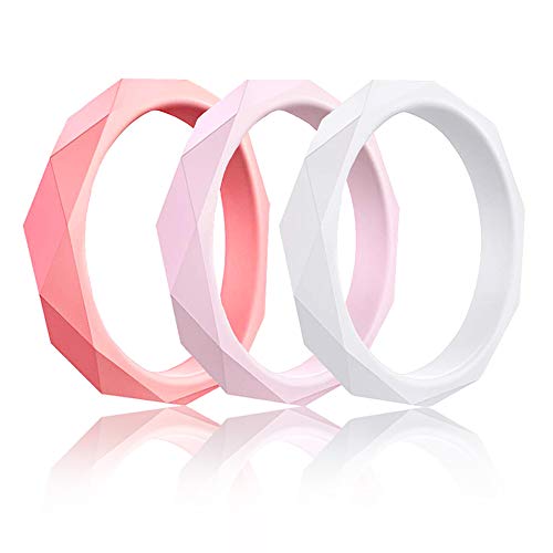 CHSTAR Silicone Wedding Rings for Women - Premium Fashion Forward Stackable Silicone Rubber Wedding Bands, Size 4 5 6 7 8 9, Hypoallergenic Medical Grade Silicone Ring for Women - Classic Style.