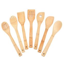 Healthy Bamboo Utensil Set,Wooden Cooking Spoons and Spatulas,Kitchen Tools,Perfect for Nonstick Pan and Cookware (Bamboo)