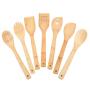 Healthy Bamboo Utensil Set,Wooden Cooking Spoons and Spatulas,Kitchen Tools,Perfect for Nonstick Pan and Cookware (Bamboo)