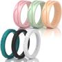 Rinfit Silicone Wedding Ring for Men and Women 5/6/7 Rings Pack. Designed, Silicone Rubber Wedding Bands. U.S. Design Patent Pending. Size 4-12