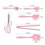 Silicone Cooking Utensil Set Pink 6 Piece Kitchenware Set for Nonstick Cookware - for Cooking, Baking, Frying, Grilling, Blending and Serving