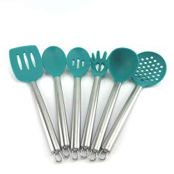 JunbosiKitchenware Spatula Set Non-Stick Pan Silicone Shovel Soup Spoon Fishing Fence Scoop Silicone Kitchenware Six-Piece Set