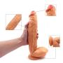 Huge Dildo,KANGVO 12" Liquid Silicone Dildo - Lifelike Huge Dong - Strong Suction Cup - Realistic and Extremely Soft Adult Toy - 100% Waterproof Big Size Adult Sex Toy (Flesh)