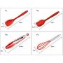 JunbosiKitchenware Silicone Kitchen 10 Pieces Nonstick Cookware Silicone Kitchenware Set Shovel Spoon Kitchenware Set,Red