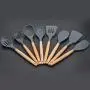 Silicone Wooden Handle Kitchen Set 8 Piece Non-stick Spatula Tool Set Cooking Utensils Kitchen Utensil Set