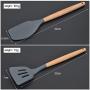 Kitchen Set 8 Piece Set Silicone Wooden Handle Kitchenware Nonstick Cookware Set Cooking Tools - Silicone Shovel Spoon Tool Set Shovel Soup Hedges Cooking Cookware