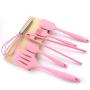 6pcs Silicone Kitchen Cooking Tools Pink kitchenware Durable Cooking Utensils Eco-friendly Kitchen Baking Tools