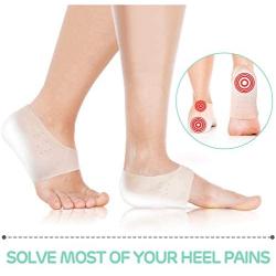 2 Pairs Breathable Heel Cups Heel Sleeves Plantar Fasciitis Inserts Silicone Heel Pads Cushion Protectors for Men Women Heel Pain Blister Heal Dry Cracked Heels Achilles Tendinitis Heel Protect