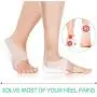 2 Pairs Breathable Heel Cups Heel Sleeves Plantar Fasciitis Inserts Silicone Heel Pads Cushion Protectors for Men Women Heel Pain Blister Heal Dry Cracked Heels Achilles Tendinitis Heel Protect