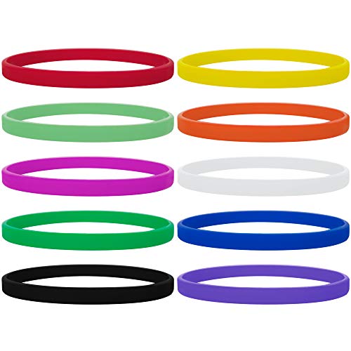 GOGO Silicone Wristbands Sport Rubber Bracelets Thin Bands Party Favor Gifts