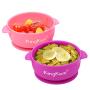 2 Pack Baby Bowls, Silicone Stay up Food Bowl for Kids and Toddlers with Improved Super Suction Base … (Pink & Purple)